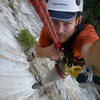 Me rapping off the first pitch of the west face of the Leaning Tower--Steep!