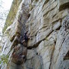 Laura Smith beginning Simple Suff's not-so-simple stuff during Gunks Reunion '08.