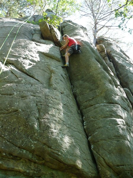 "Magic Ed" on Wobbly Dihedral after a 20 year hiatus from the Old Sandstone area.