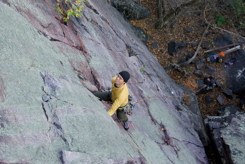 Henning Boldt on Lost Face Overhang. October '08.