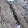 Schobinger's Crack on 10/26/08.  Anyone who's looking for a good challenge could likely find one here.  This route is just left of The Window and was first climbed as a mixed route by Marc Twight and Will Gadd in 1996 at 5.8 WI5 M6.