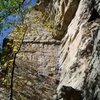 Unknown climber on Bonnie's Roof during our Gunks reunion.