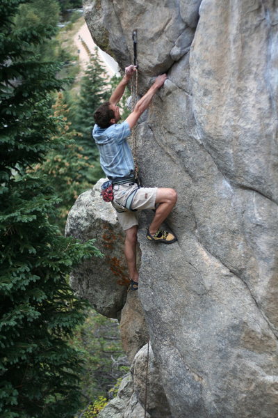 Alpinist Gabe Neely tries his hand at sport climbing.