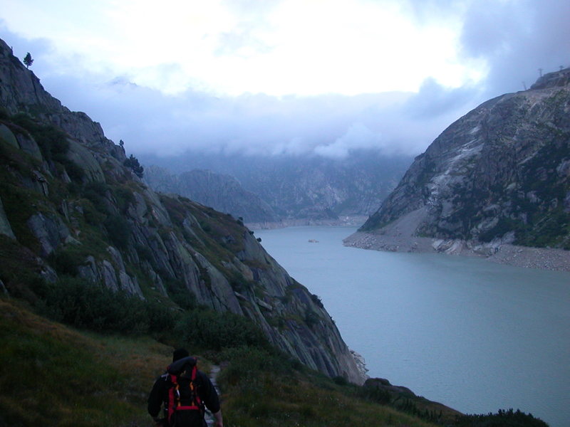 On the descent trail.