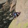 Erica Biggio topping out the 3rd pitch of Engame in style.