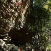 Ben on Steelworker, Torrent Falls, Red River Gorge, KY.  October '08.