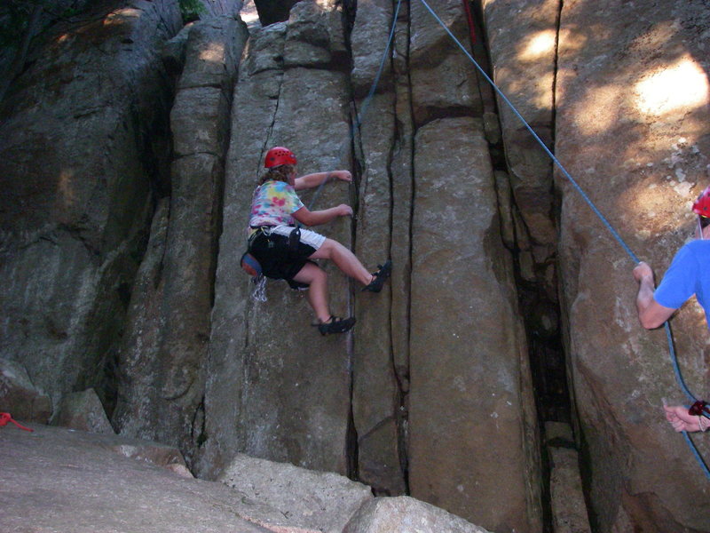 Ben Natusch climbing Obscene Phone Call at Pawtuckaway