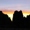 Winter sunset on the Smith Rock group