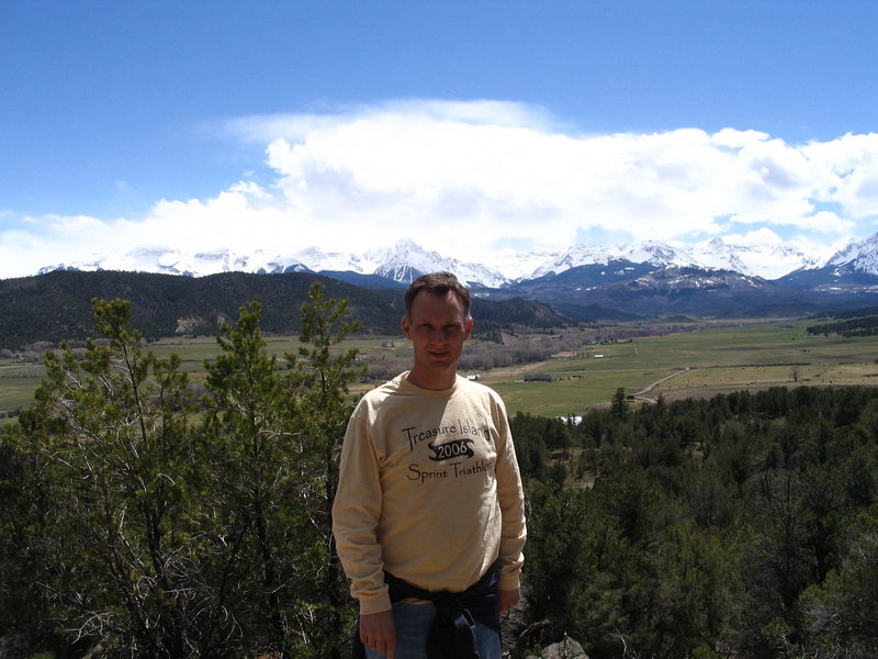 View of the San Juan's from the top of my sister's property in Ridway