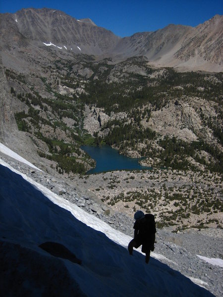 Snow Field on the approach to the base of Venusian Blind on Temple Crag in Aug 06