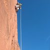 My first aid lead in 20 years, pitch 6 off the bivy.  Photo by BJ Sbarra