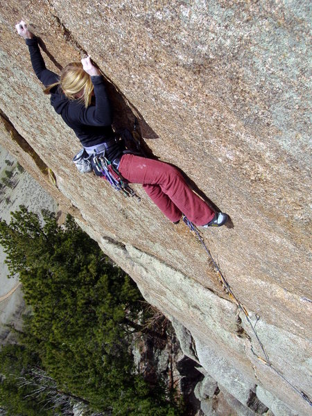 Moving through the crux.