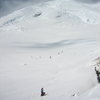 Descent, looking back up at Rainier as I made the entrance onto the Inter glacier.