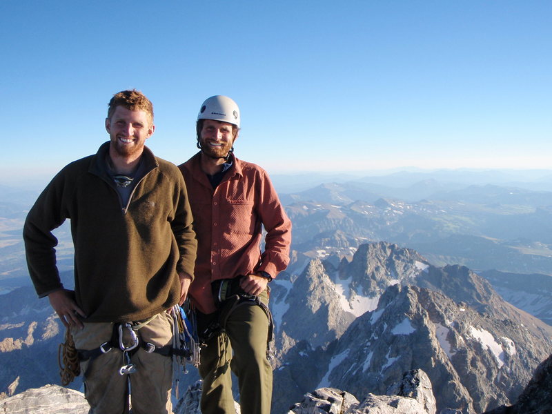 Summit of Grand Teton with Middle Teton in the background