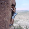 Brandy Johnson on a 5.10b, Pinon, AZ.