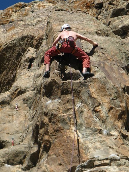 All of the holds are positive and most are big, but I was still getting tired and a little worried at this point.<br>
Photo by Ken Parker.