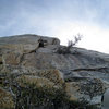 The P2 dihedral of Human Fright (5.10a) looming above!