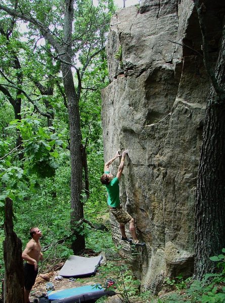 Dobbe in June '08 on SV. It was about 80F and pretty humid; nobody was getting up that face that day...