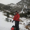 Issac Annis boots up for "West Gully" WI3+ in RMNP