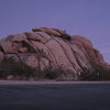 Trashcan rock at sunset.