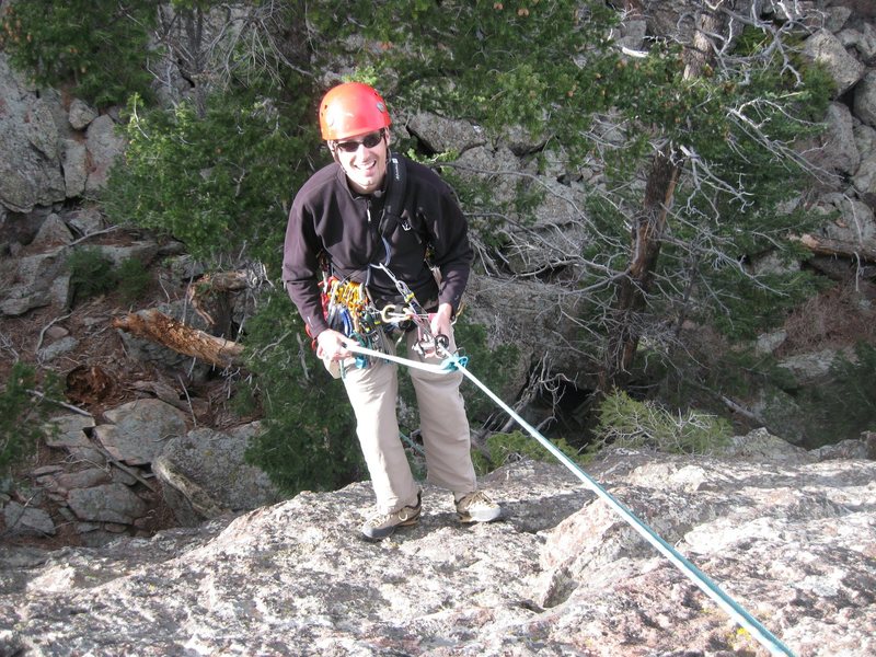 Me rappeling off of the final peak of the Fatiron. Nov 2008.