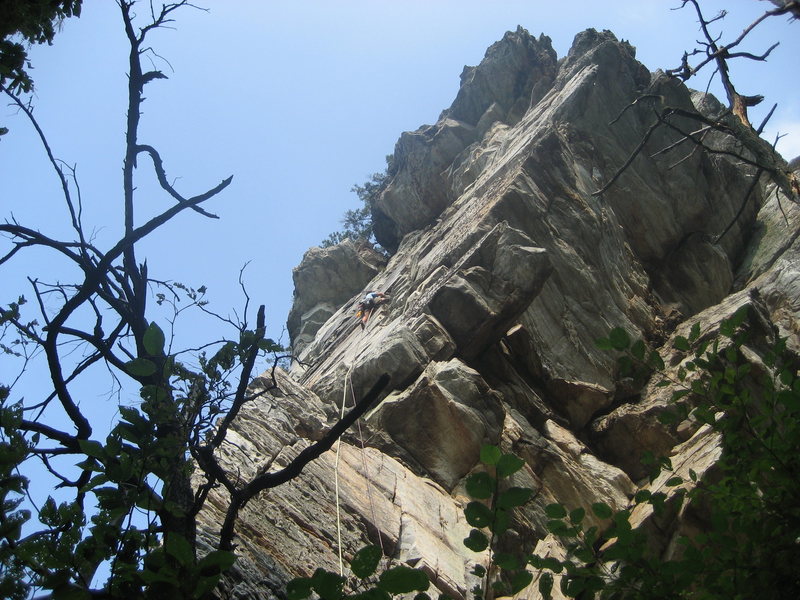 Pretty good view of the Wailing Wall. Climber: Alex Carry