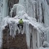 The ice did go all the way to the ground, but Rob got a little too excited about climbing. 