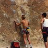 The 2 hitch hiking climbers I picked up on my way to Smith. One from Britain and the other Australia. I don't remember their names but great guys, let me climb with them for the day.