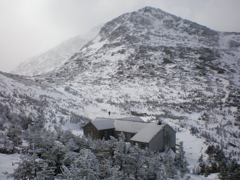 madison hut in presidential range. feb. 08