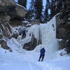 Ice conditions for the North-facing ice near Moffat Tunnel on 12-28-2008. The climbers are Ian and Michael from somewhere in Denver.