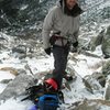 Lukas Filler at the bottom of Damnation Gully on Mt. Washington, Dec 2007