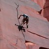 Catching some air off the crux