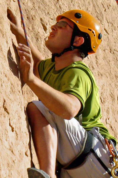 Great climb!! Finger crimps, and tough moves, about 5.12-, awesome!