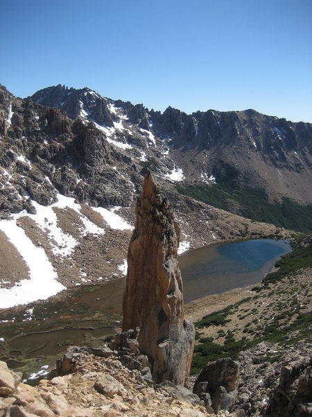 M2 spire. We climbed Del Diedro along the left side of the spire.