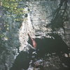 Bob Horan on the Vellum 5.10d, Rock Creek Canyon, Kankakee River State Park, circa 1977.