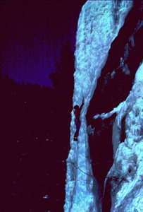 BH on nice blue ice in Boulder Canyon.