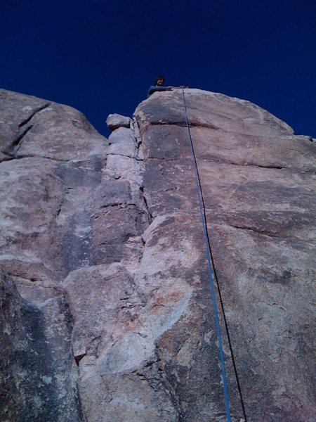 Brimstone stairway to the left, Deadheads up the face along the rope.