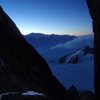 looking out at the ice cap from the standhart bifada col