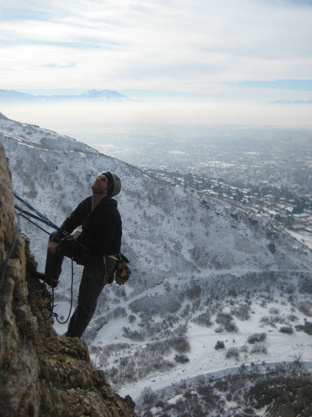 Christian on top of the third (second if combining 2 and 3) pitch of Brain Full of Spiders.