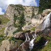 Natural falls hiking up to Swissco, Fall River Road.