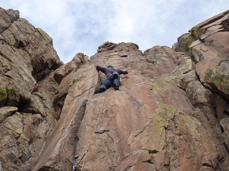 Above the crux.