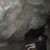 cool boulder problems in a cave near our Hidden Valley campsite