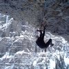 Dan Dalton nearing the lip of the Poser's Lounge Cave on the route Troglodyte,  1/11/2009.