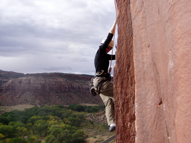 The chalk marks are the 12- variation to this route.