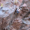 Aerial Anticipation 5.11c. In the Narrows.  Matt onsites the sucker.