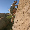 Agina Sedler in the Accomazzo Boulders.