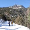 Mark and I walk back to town after a successful day on the ice. 