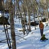 Favorite winter Dodge activity...  Feb. 09.  Trail downstream of Stephen's Falls.