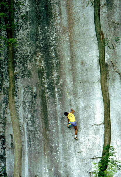 Bob Horan bouldering in the Frankenjura.