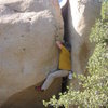 Greg on one of his namesake routes.  Photo by Elizabeth Benjamin